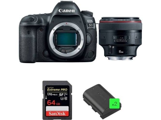 Kit Cámara Reflex CANON EOS 5D Mark IV + EF 85mm f/1.2L II USM + SanDisk 64GB + 2 LP-E6N
