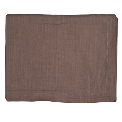 Tovaglia Da 8 (145x220) Fazzini Canvas Di Puro Cotone Fiammato Con Alta Balza Applicata A Mano Tinto Indanthrene Corteccia