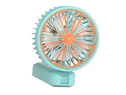 Mini Ventilador Portátil De Mano De Abs Con 2 Velocidades, Recargable Por Usb, Silencioso, Plegable Y Con Luz Nocturna Azul.