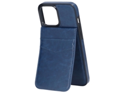 Capa Carteira Multifuncional Para Iphone 13 Pro Com Fecho Magnético E Suporte Em Couro Pu Azul