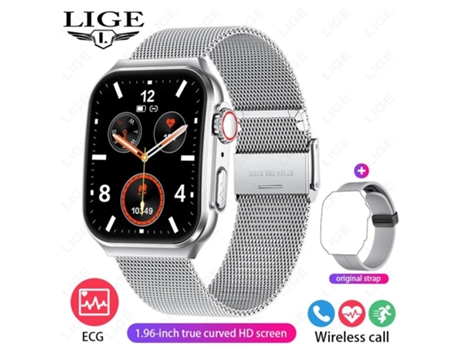 Reloj inteligente con pantalla táctil HD de 1,96 pulgadas, llamada Bluetooth, ECG PPG, Monitor de salud, seguimiento de actividad física, reloj int...