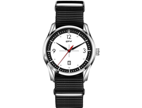 VEANXIN Relojes con correa de nailon Reloj de pulsera resistente al agua con fecha-Negro