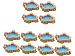 12 Piezas De Paisajes En Miniatura De Resina, Decoraciones Para Micro Jardines, Piscinas Y Praderas.