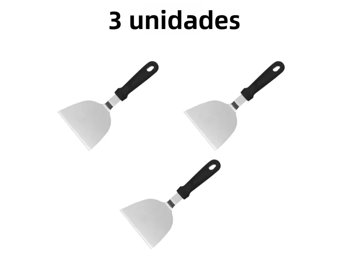(tipo B, 3 Piezas) Parrilla Y Pala De Acero Inoxidable, Resistente Al Calor, Adecuada Para Hacer Hamburguesas Y Tortillas.