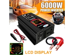 Inversor De Tensión Para Coche 12v A 220v, 6000w, Con Lcd, Múltiples Protecciones Y Salidas Usb Para Carga Rápida.