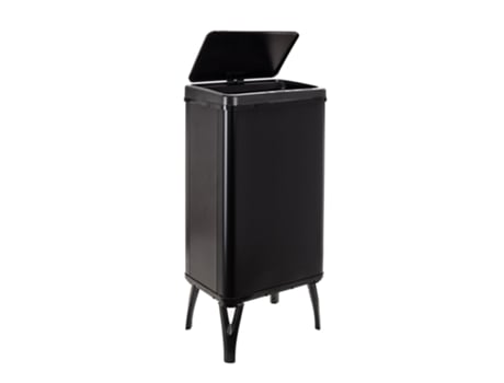 Cubo de Basura Inteligente de 50L WELLHOME con Apertura Automática y Contacto Manual, Negro, 35,5x26x83,5cm