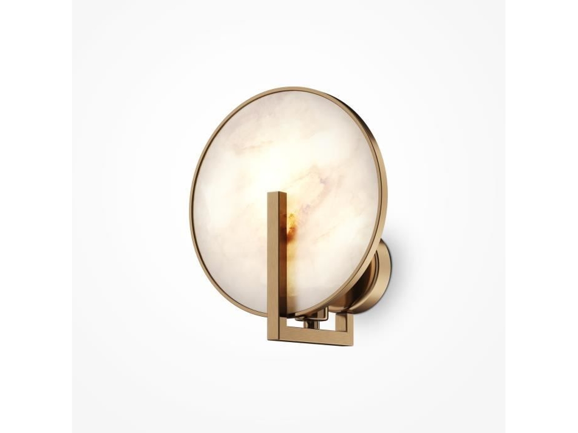 Aplique de pared Maytoni Metal Mármol Dorado E14 40w Diseño Contemporáneo