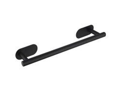 Toallero De Pared Autoadhesivo Negro De 40 Cm, Acero Inoxidable 304 Con Revestimiento Termomate.