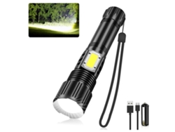 Linterna pequeña y potente, YIZHOOD Lantern-0201 Linternas recargables USB impermeables de altos lúmenes (negro) YIZHOOD