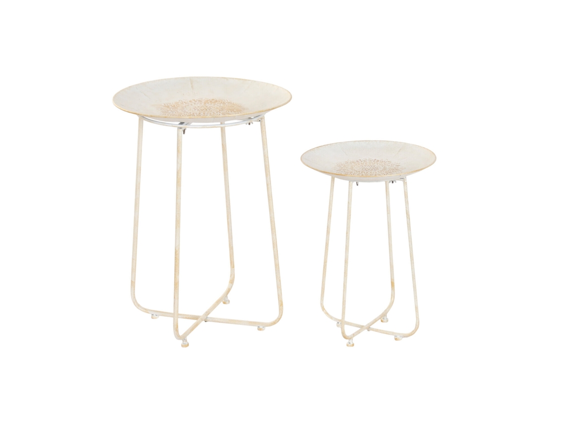 Set 2 Mesita Auxiliar Metal Mandala 48x48x66cm