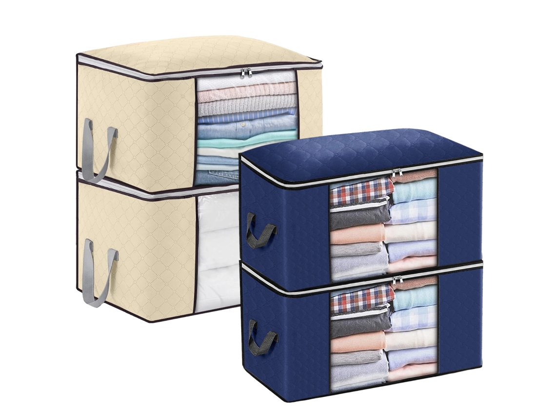 Caja de Almacenaje Contenedores Ropa Plegables NEVEANCE Amarillo (32x28x8cm)