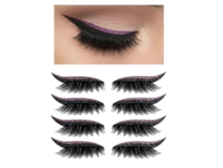 4 pares de adhesivos reutilizables para pestañas, delineador con purpurina, cinta invisible y herramienta de maquillaje autoadhesiva de Rosewell