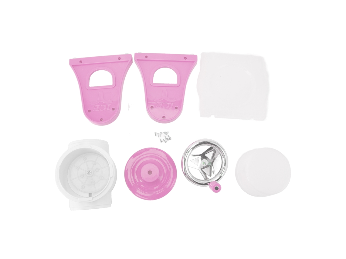 Máquina De Hielo Raspado Portátil Con Cuchillas De Acero Inoxidable, Color Rosa, Ideal Para El Hogar, Restaurantes Y Cafeterías.
