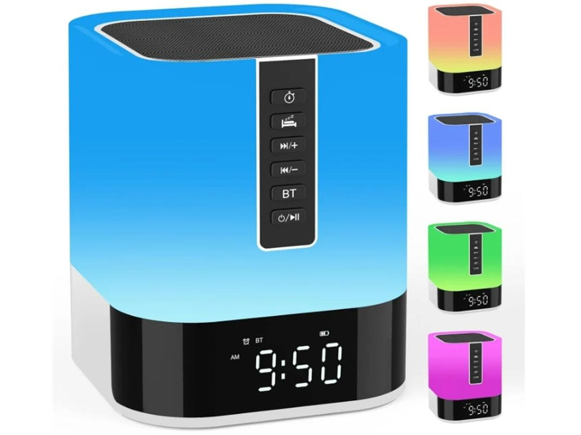 Lámpara De Cabecera Despertador Altavoz Bluetooth Luz Nocturna Lámpara Táctil Infantil Máquina De Sonido Luz Led Regulable Que Cambia Yizhood