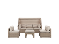 Conjunto de jardín 5 plazas modular de ratán color natural beige BELIANI Coccolia