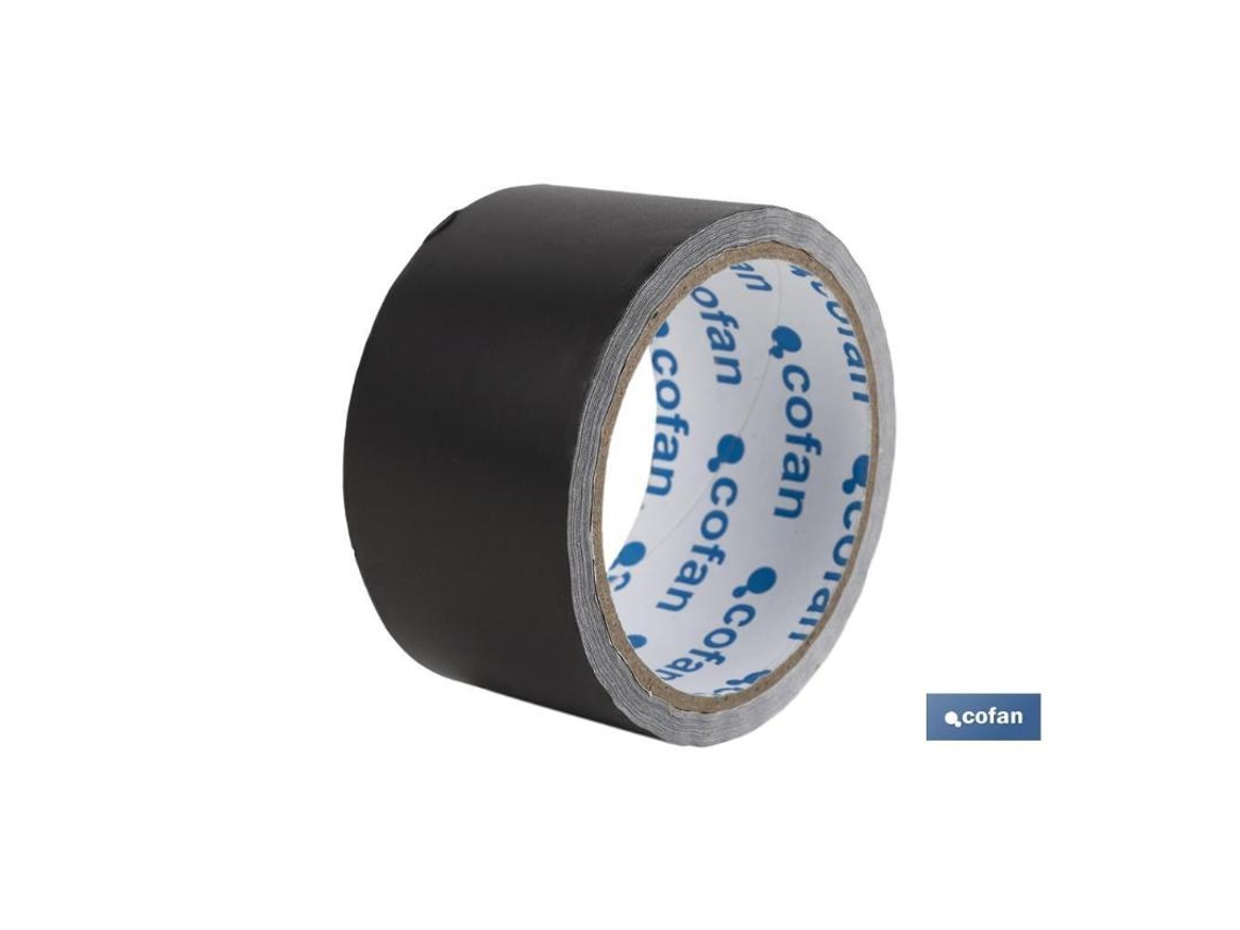 Cinta de aluminio negra 30 micras 50 mm x 10 m COFAN