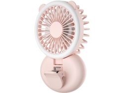 Ventilador Portátil Con Clip Para Teléfonos Móviles, Recargable, 500 Mah, 3 Velocidades, Luz Para Selfies, Rosa.