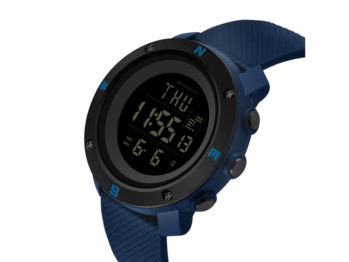 Reloj Digital Multifuncional Luminoso, Resistente Al Agua, Estilo Deportivo, Para Hombre Y Niño, Color Azul.