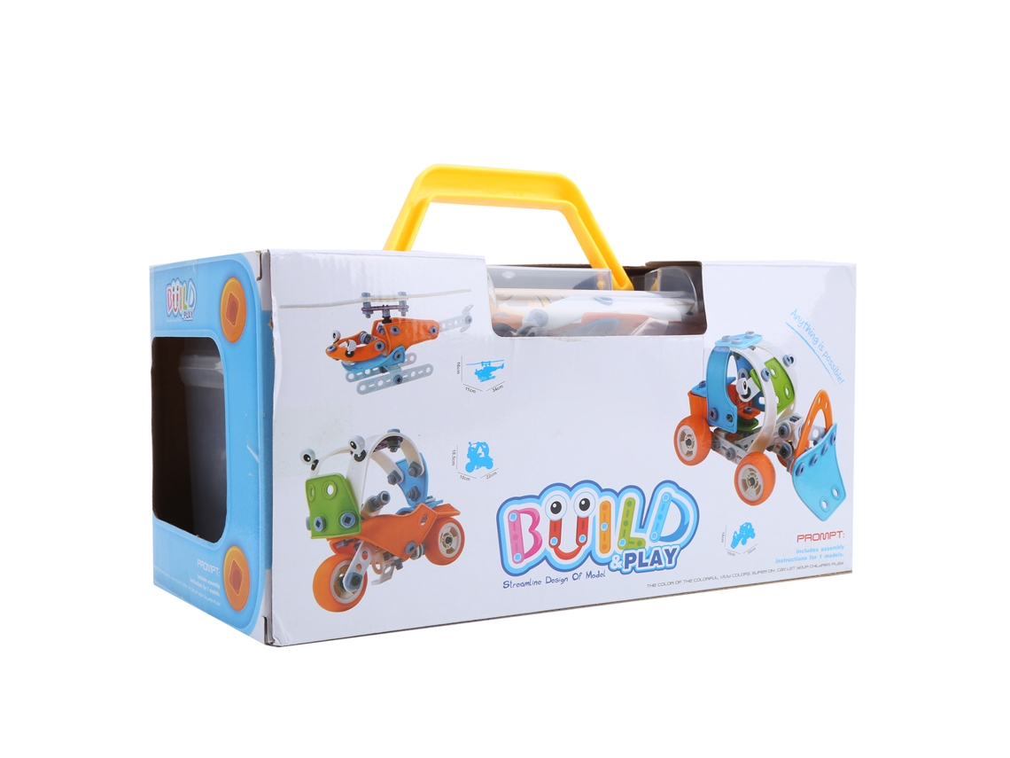 Ats-juguete Educatsivo De Bloques De Construcción Con Tornillos Y Tuercas, Coche De Bloques Montado Por Uno Mismo Para Niños Diy