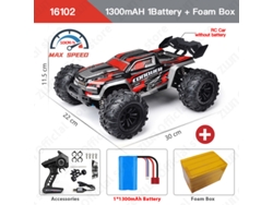 Coche RC 50 km/h con LED, control remoto de 2,4 g, buggy todoterreno, juguete infantil rojo Aeuzwr