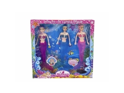 Set Muñecas 3 Piezas Sirena 34,5x36,5x4 cm