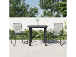 Piezas Conjunto De Jantar Para Jardim Vime Pvc Preto Dkd Home Decor