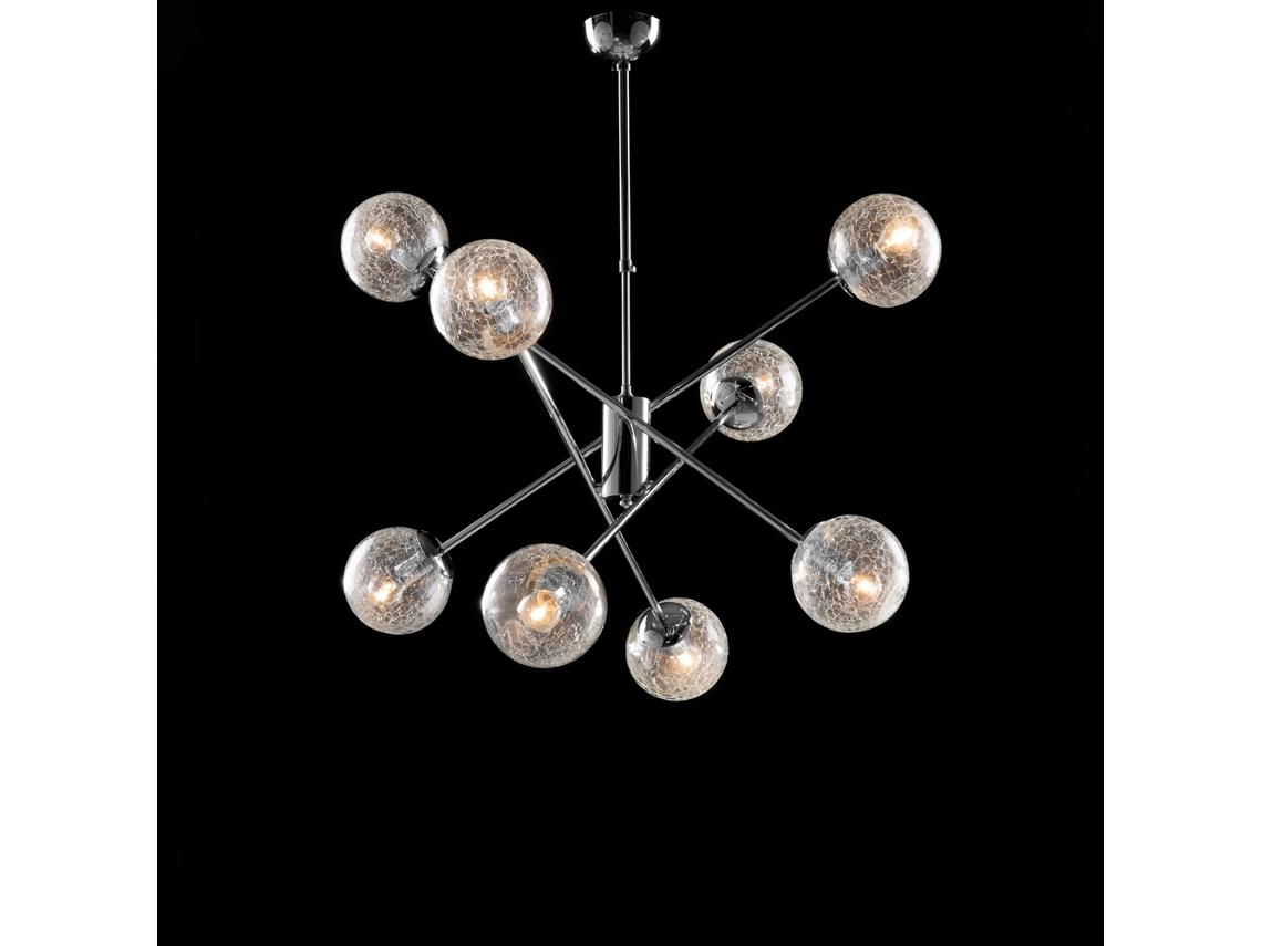 Tresor - Suspensión Hierro Cromo Brillo 8 Luces 100 - Ø73 - Bl215-8-cr