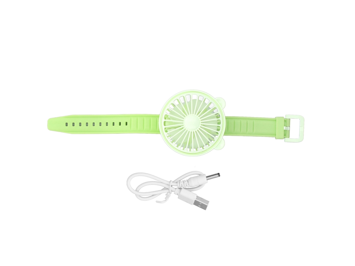 Rebe-ventilador De Muñeca Portátil Com Carga Usb Orelhas De Urso Bonito Cool Pequeno Brazalete Verde