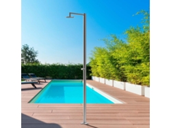Sined Polifemo 316L Columna de ducha exterior de acero inoxidable, con temporizador, ahorro de agua, fácil instalación, resistencia única