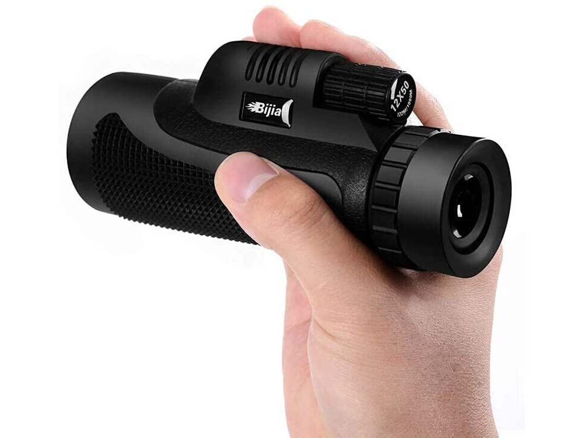 Monocular ENZONS 12X50 Alta Definición con Soporte para Smartphone y Trípode Observación de Aves Camping Viajes Negro-Negro