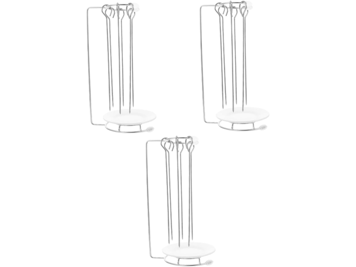 3 Juegos De Soportes De Acero Inoxidable Para Brochetas De Parrilla De Barbacoa