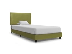 Estructura De Cama Sin Colchón Tela Verde 90x200 Cm
