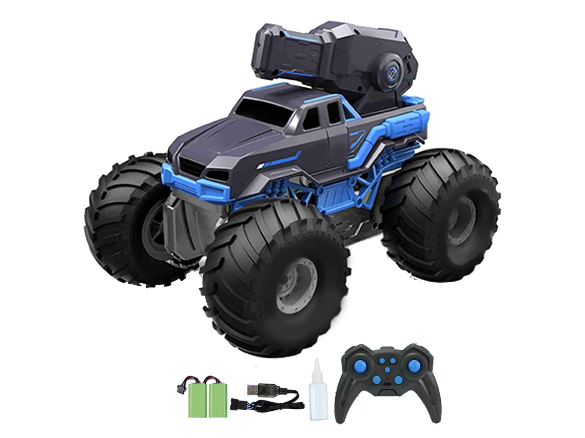 Vrla-coche Rc Anfibio Barco Con Pulverizador De Agua 1:16 Tracción 4 Ruedas Con 2 Baterías Para Niños Niñas 6+ Azul