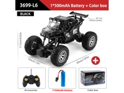 Camión RC 120 de aleación de metal, tracción en las cuatro ruedas, todoterreno de alta velocidad 2.4G con luces LED, color negro. Aeuzwr