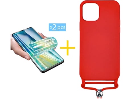 Carcasa + 2 Protectores de Pantalla para iPhone 12 ACCETEL Rojo