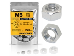 Tuerca Hexagonal Inox A2 Din 934 M5 (220 Un.) Ranzor | Hex Nut Stainless Steel Aisi 304