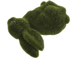 Estatua Conejito Pascua Espuma Verde Flocada Pequeña Decoración Jardín Resistente Intemperie Patio Estar