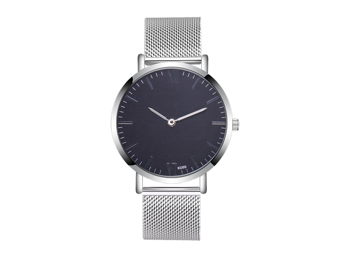 Reloj De Pulsera Para Hombre Zhoulianfa De Acero Con Correa De Malla Cuarzo Plata