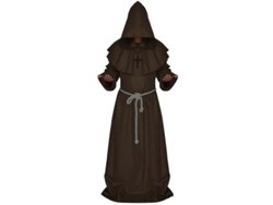 2026-abito Da Monaco Con Cappuccio Per Uomo Medievale Sacerdote Cosplay Halloween Carnevale M Café