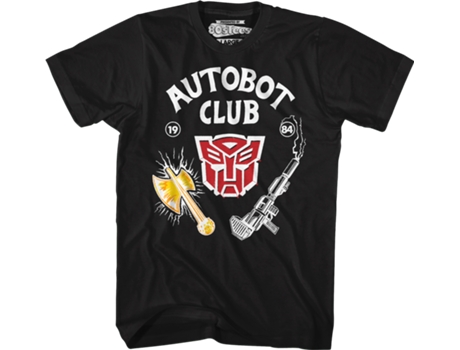 Camisetas Unisex DEEPSTONE Black Autobot Club Transformers Negro (XXXL)