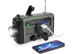 Radio de emergencia, radio solar AM/FM, radio con dinamo de manivela, recargable por USB, linterna de emergencia para acampar al aire libre Panoona