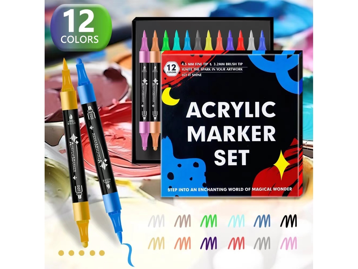 Canetas De Tinta Acrílica Caneta De Desenho Diy 12 Cores GERTIZ