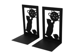 Soportes metálicos para estantes Rebe 2 con diseño moderno, antideslizantes y estables para mesas grandes (17x10x10cm) - Negro