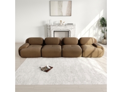 Sofá 4 Plazas - Cord Suave, 32d Acolchado, Ergonómico Y Modular, Sin Montaje - Marrón