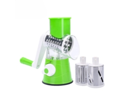 Rallador de verduras giratorio manual con 3 cuchillas de acero inoxidable para verduras cocidas y frutos secos verde SIURN