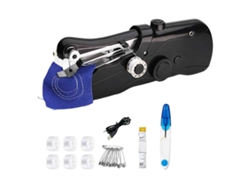 Máquina de coser portátil, minimáquina de coser con accesorios (negra)