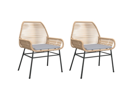Conjunto 2 Sillones de jardín con cojines VIDAXL ratán sintético marrón