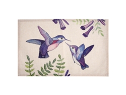 KOFIHETY Mantel de Lino con Diseño de Pájaros y Flores - Alfombrilla Aislante para Mesa, Decoración del Hogar #4