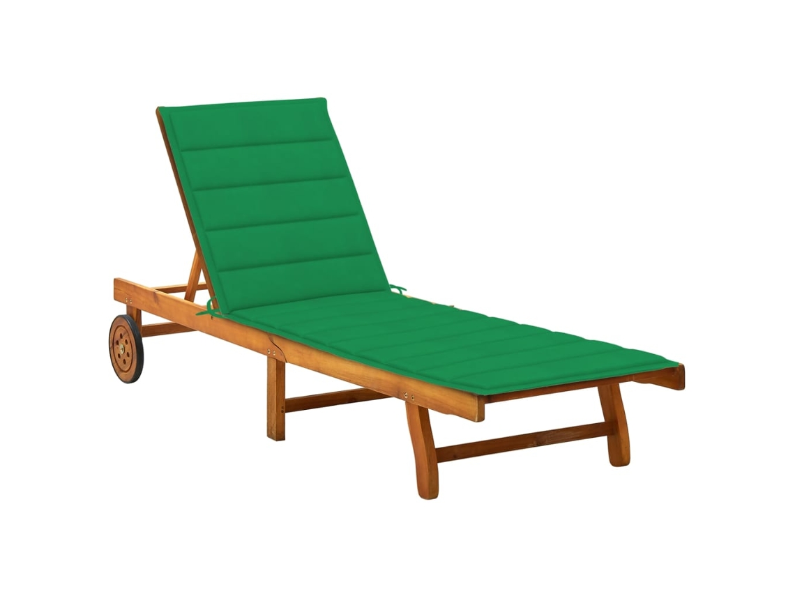 Tumbona Lounger de Jardín con Cojín Madera de Acacia Maciza