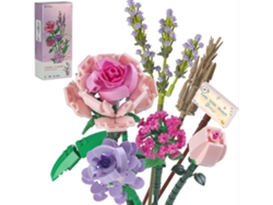 Conjunto de Mini Blocos de Montar Rosa e Lavanda, 547 Peças, com Caixa para Guardar. MDUG